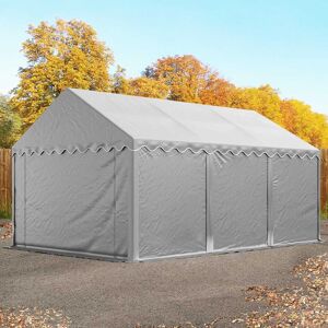 Toolport 3x6 Storage Tent / Shelter w. ground frame, PVC 800, grey - (8909)
