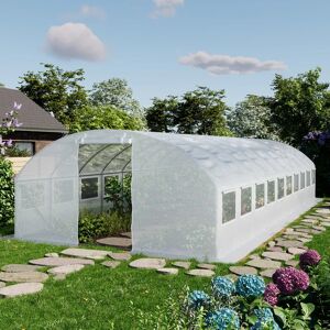 TOOLPORT 4x10m polytunnel greenhouse, PE, white - (8946)