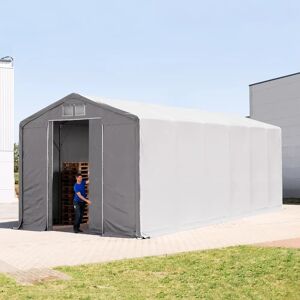 Toolport 6x12m - 4.0m Sides PVC Industrial Tent with sliding door, PVC 850, grey with statics package (soft ground anchors) - (93899)