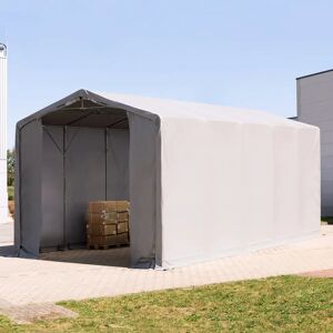 Toolport 5x10m - 4.0m Sides Industrial Tent with zipper entrance, PRIMEtex 2300 fire resistant, grey with statics package (concrete anchors) - (94200)