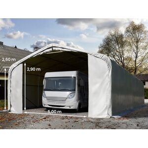 Toolport 7x21m 2.6m Sides Carport Tent / Portable Garage, 5x2.9m Drive Through, PVC 850, grey without statics package - (99499)