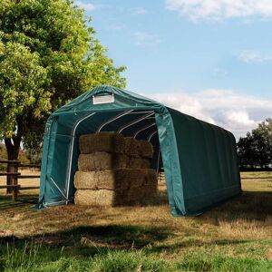 Toolport Farm storage tent 3.3x7.2m, PRIMEtex 2300, fireproof, dark green, concrete - (99542)