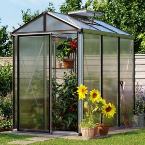 GFP 161 x 235 cm Greenhouse, anthracite grey, RAL 7016, Special offer set: Pro 2 - (GFPV00143)
