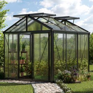 GFP 235 x 235 cm Greenhouse, anthracite grey, RAL 7016, Special offer set: Pro 2 - (GFPV00151)