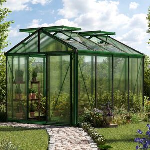 GFP 235 x 311 cm Greenhouse, green, RAL 6005, Special offer set: Pro 2 - (GFPV00157)