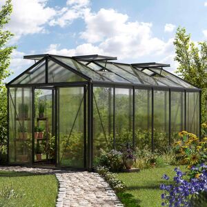 GFP 235 x 460 cm Greenhouse, anthracite grey, RAL 7016, Special offer set: Pro 2 - (GFPV00167)