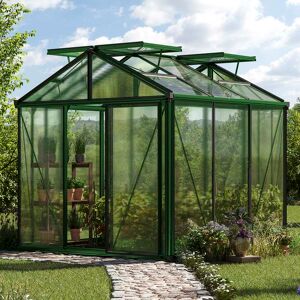 GFP 235 x 235 cm Greenhouse, green, RAL 6005, no extras - (GFPV00176)