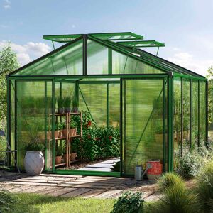 GFP 311 x 311 cm Greenhouse, green, RAL 6005, Special offer set: Pro 2 - (GFPV00217)