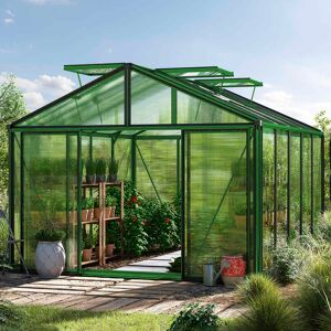 GFP 311 x 385 cm Greenhouse, green, RAL 6005, no extras - (GFPV00222)