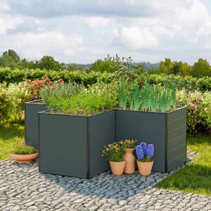 GFP 225 x 225 x 77 cm Raised garden bed, Anthracite grey - (GFPV00561)