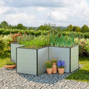 GFP 225 x 225 x 77 cm Raised garden bed, Aluminium anodised - (GFPV00563)