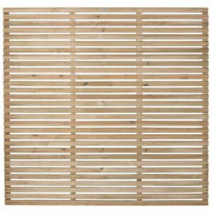 Forest Garden 6ft High Forest Contemporary Slatted Fence Panel - Pressure Treated - Panels