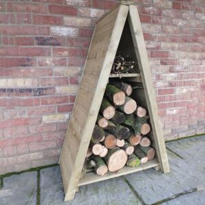 3 x 2  Shire Small Tongue & Groove Triangular Log Store - Pressure Treated