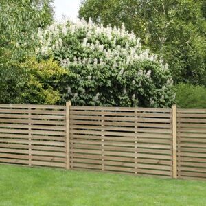 Forest Garden 3ft High Forest Contemporary Slatted Fence Panel - Pressure Treated - Panels