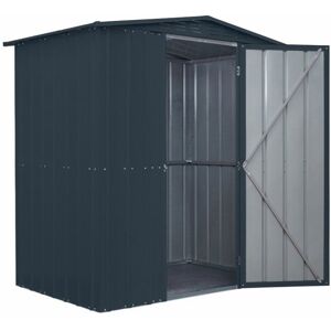 6 x 4 Lotus Apex Metal Shed in Anthracite Grey - Hinged Single Door