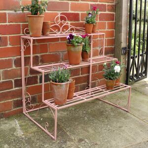 Pink Metal Three Tier Plant Stand Material: Metal