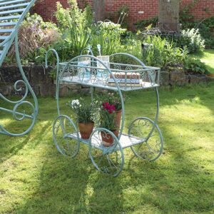 Sage Green Metal Bar Cart Plant Stand Material: Metal