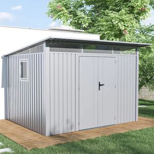 10' x 8' Lotus Minos White Aluminium Metal Shed (2.96m x 2.54m)