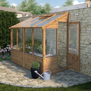 8' x 4' Mercia Shiplap Wooden Lean To Greenhouse (2.4m x 1.3m)