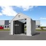 Toolport 4x8m 3x3.4m Drive Through Industrial Tent with skylights, PRIMEtex 2300 fire resistant, grey with statics package (concrete anchors) - (49831)
