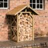 Forest Garden 4 x 3 Forest Medium Wall Apex Log Store - Pressure Treated