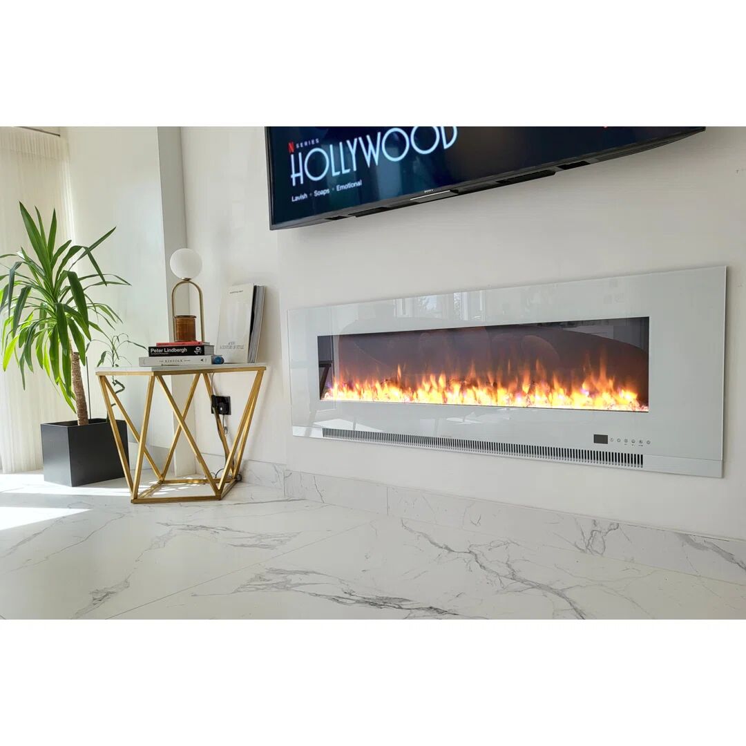 Photos - Fireplace Box / Freestanding Stove Ivy Bronx Aurora Electric Fire white 52.0 H x 152.4 W x 11.9 D cm
