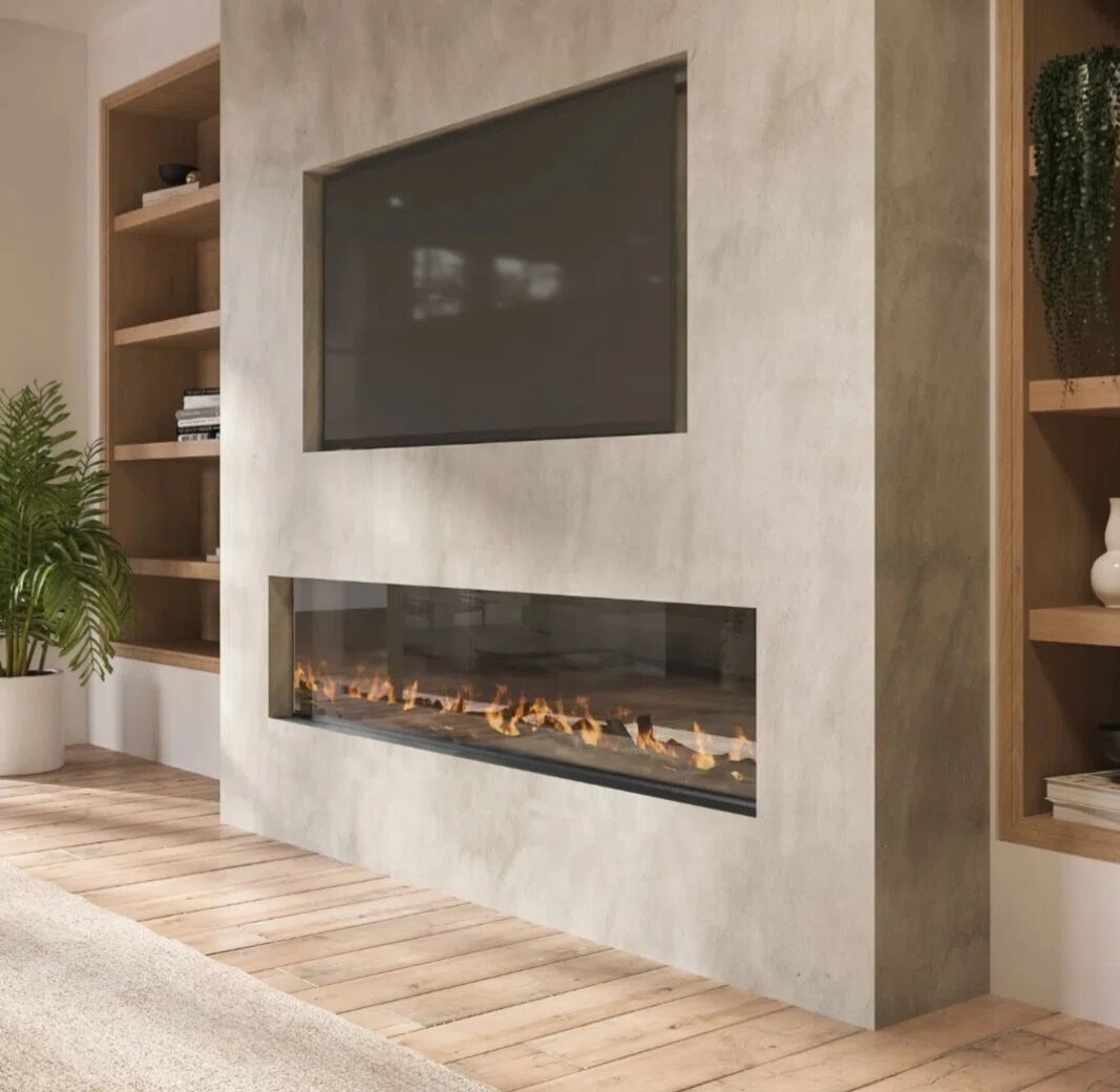 Photos - Fireplace Box / Freestanding Stove digital flames No Border Frameless Kit Knightsbridge Fire white 16.9" H x