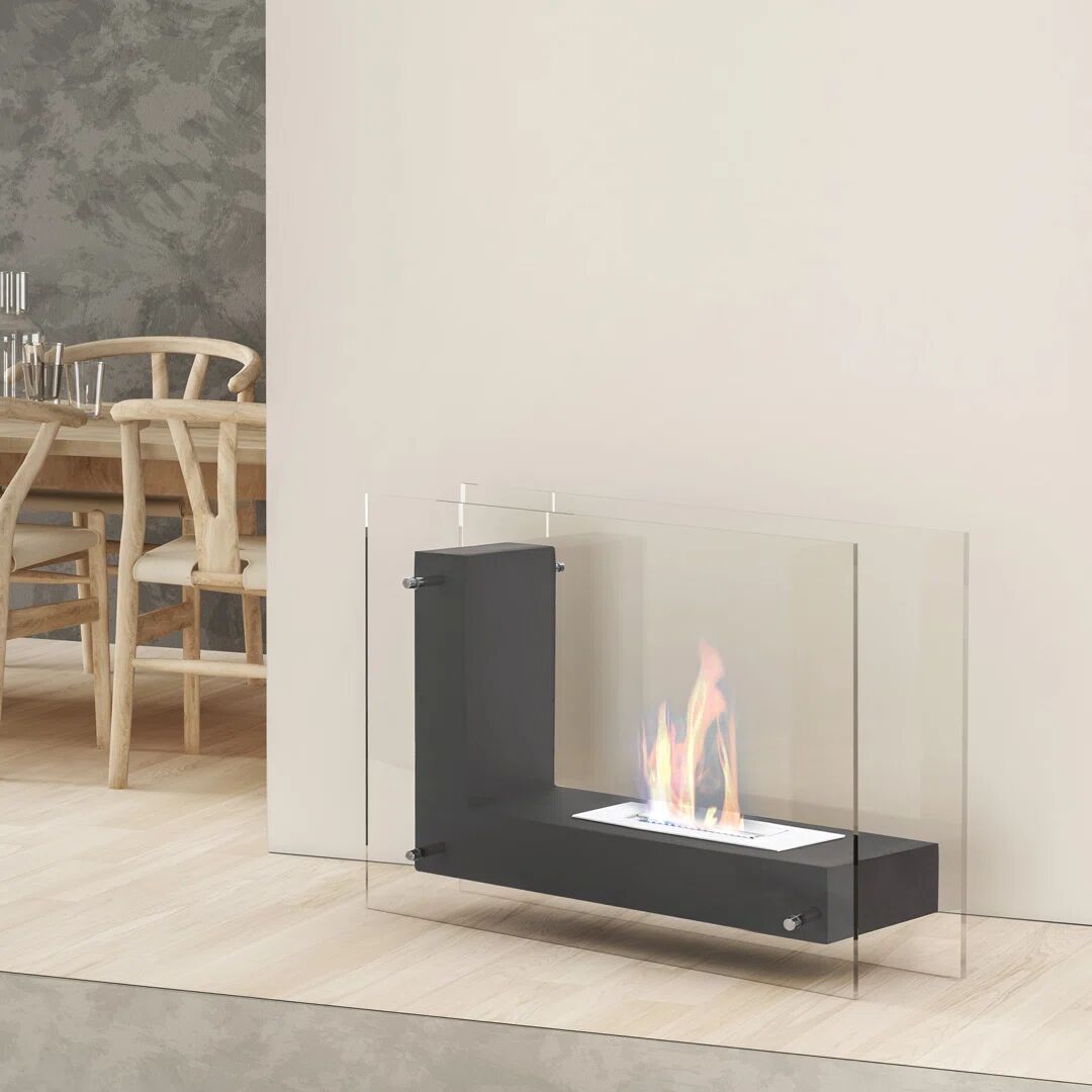 Photos - Fireplace Box / Freestanding Stove Metro Towslee Bioethanol Fireplace black/gray 60.0 H x 80.0 W x 31.0 D cm