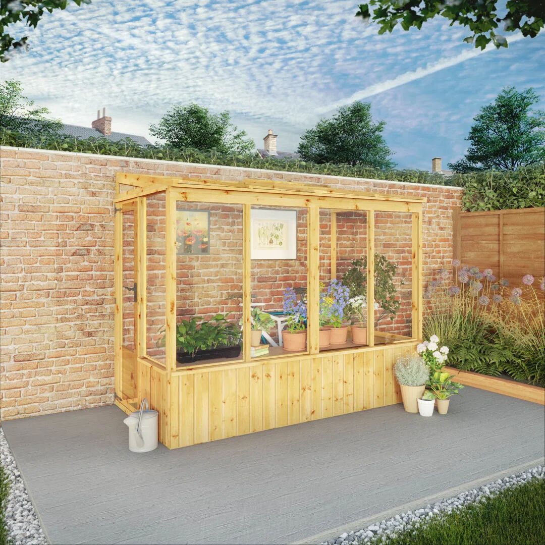 Photos - Greenhouses Mercia Garden Products Mercia 8 x 4ft Premium Lean Too Greenhouse brown 24