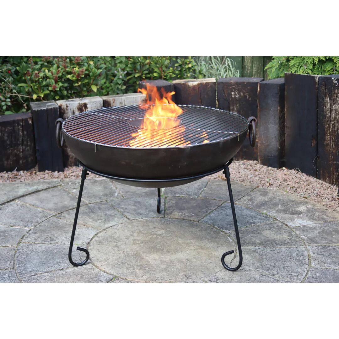 Photos - Fireplace Box / Freestanding Stove Gardeco Xlar Kadai Style Steel Fire Pit black/brown/gray 25.0 H x 70.0 W x 