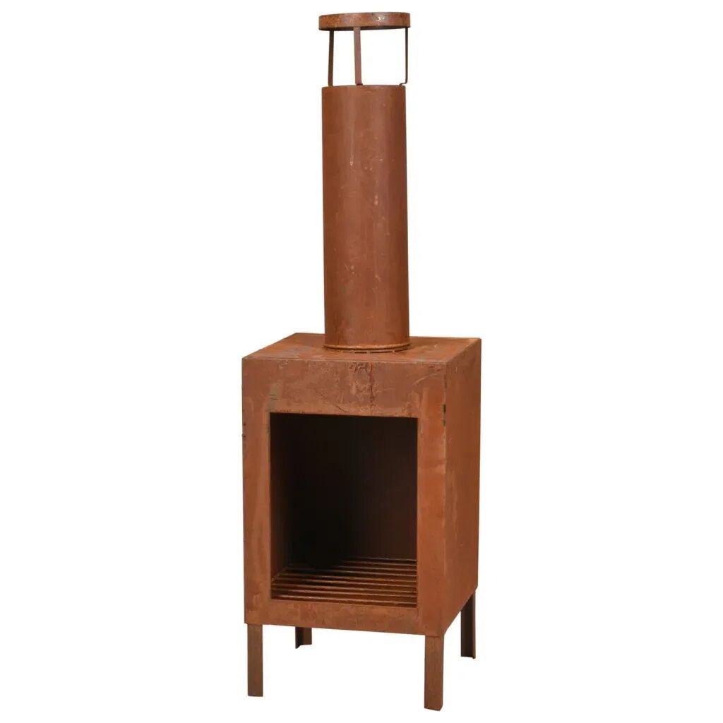 Photos - Fireplace Box / Freestanding Stove Rio Ambiance Fireplace With Chimney And Handles 100 Cm Rust brown 100.0 H 