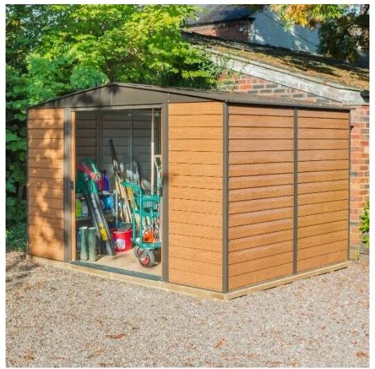 Rowlinson - Woodvale 10x12 Metal Shed Garden Storage Unit Cabinet Lockable & Floor