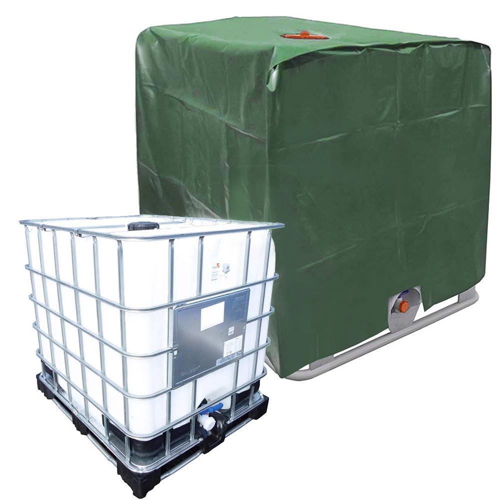 droop shipping Green 1000 liters IBC container aluminum foil waterproof and dustproof cover rainwater tank Oxford cloth UV protection cover