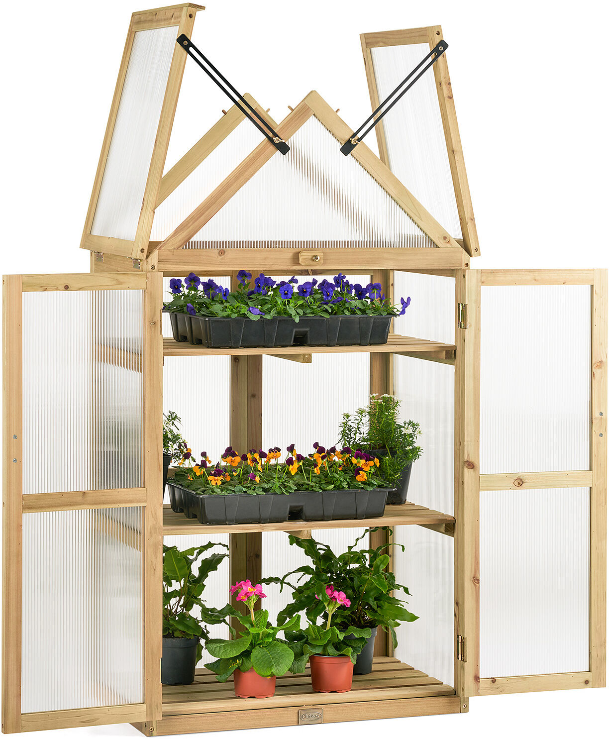 Christow Tall Cold Frame Greenhouse - Natural