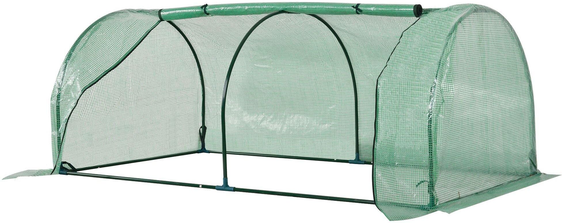 Outsunny Tunnel Greenhouse Green Grow House Steel Frame Garden Outdoor