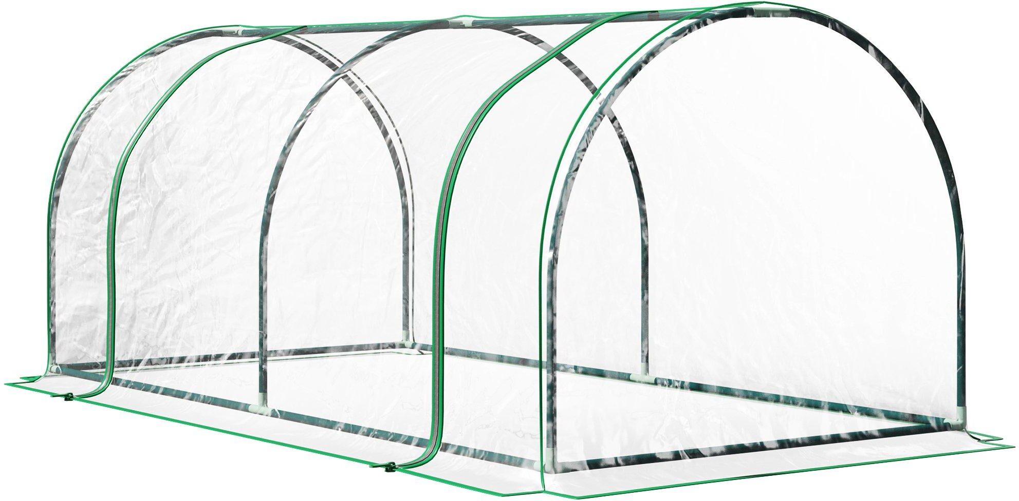 Outsunny Tunnel Greenhouse Green Grow House Steel Frame Garden Outdoor