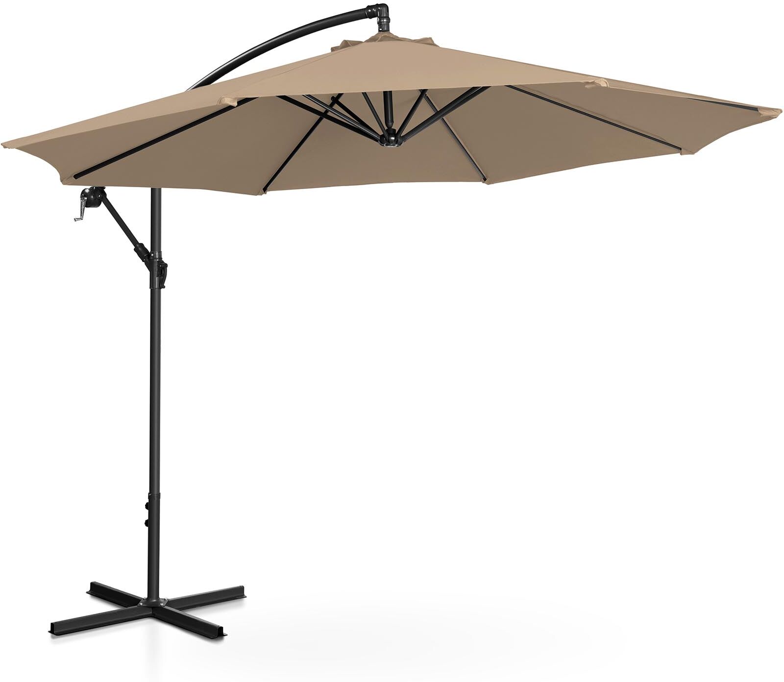 Uniprodo Factory seconds Hanging Parasol - taupe - round - Ø 300 cm - tiltable UNI_UMBRELLA_R300TA