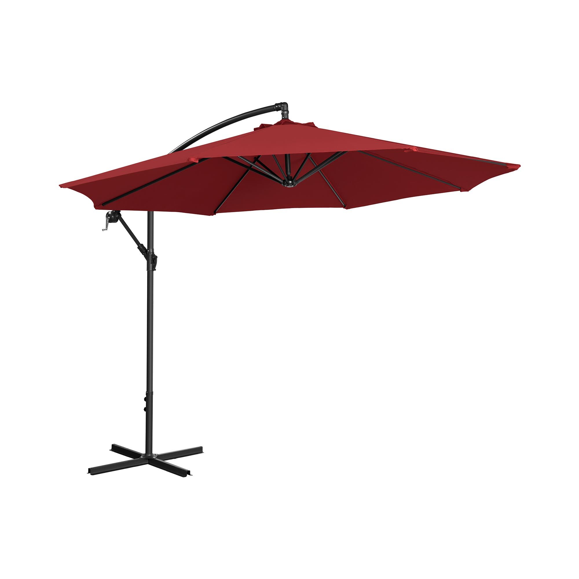 Uniprodo Hanging Parasol - bordeaux - round - Ø 300 cm - tiltable UNI_UMBRELLA_R300BO