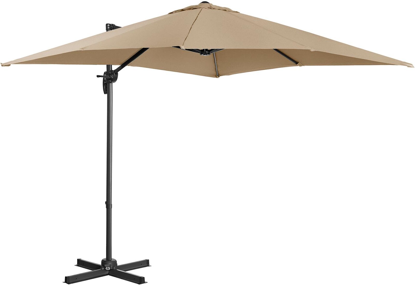 Uniprodo Factory second Hanging Parasol - taupe - square - 250 x 250 cm - rotatable UNI_UMBRELLA_2SQ250TA