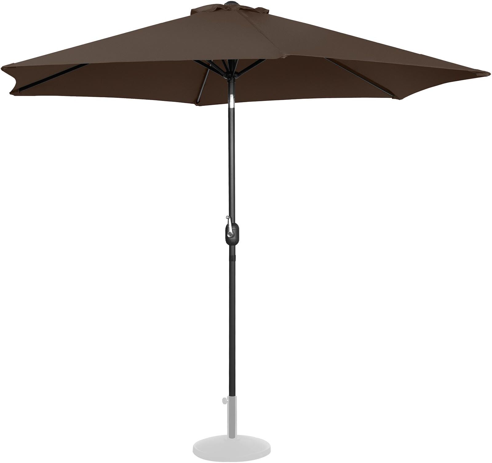 Uniprodo Large Outdoor Umbrella - brown - hexagonal - Ø 300 cm - tiltable UNI_UMBRELLA_TR300BR