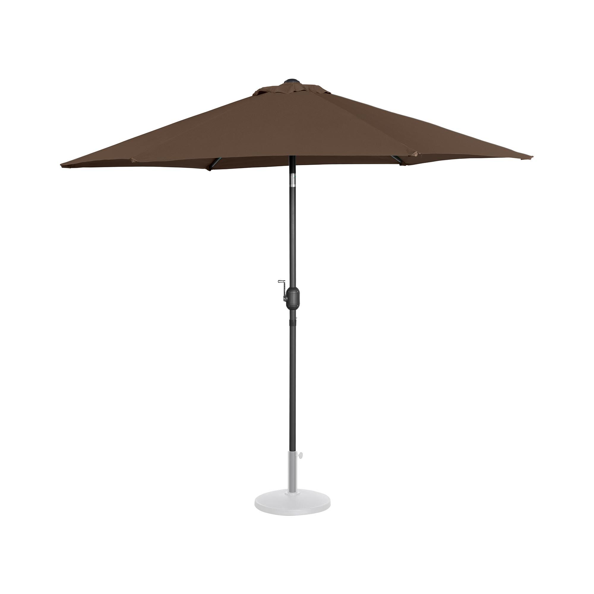 Uniprodo Large Outdoor Umbrella - brown - hexagonal - Ø 270 cm - tiltable UNI_UMBRELLA_R270BR