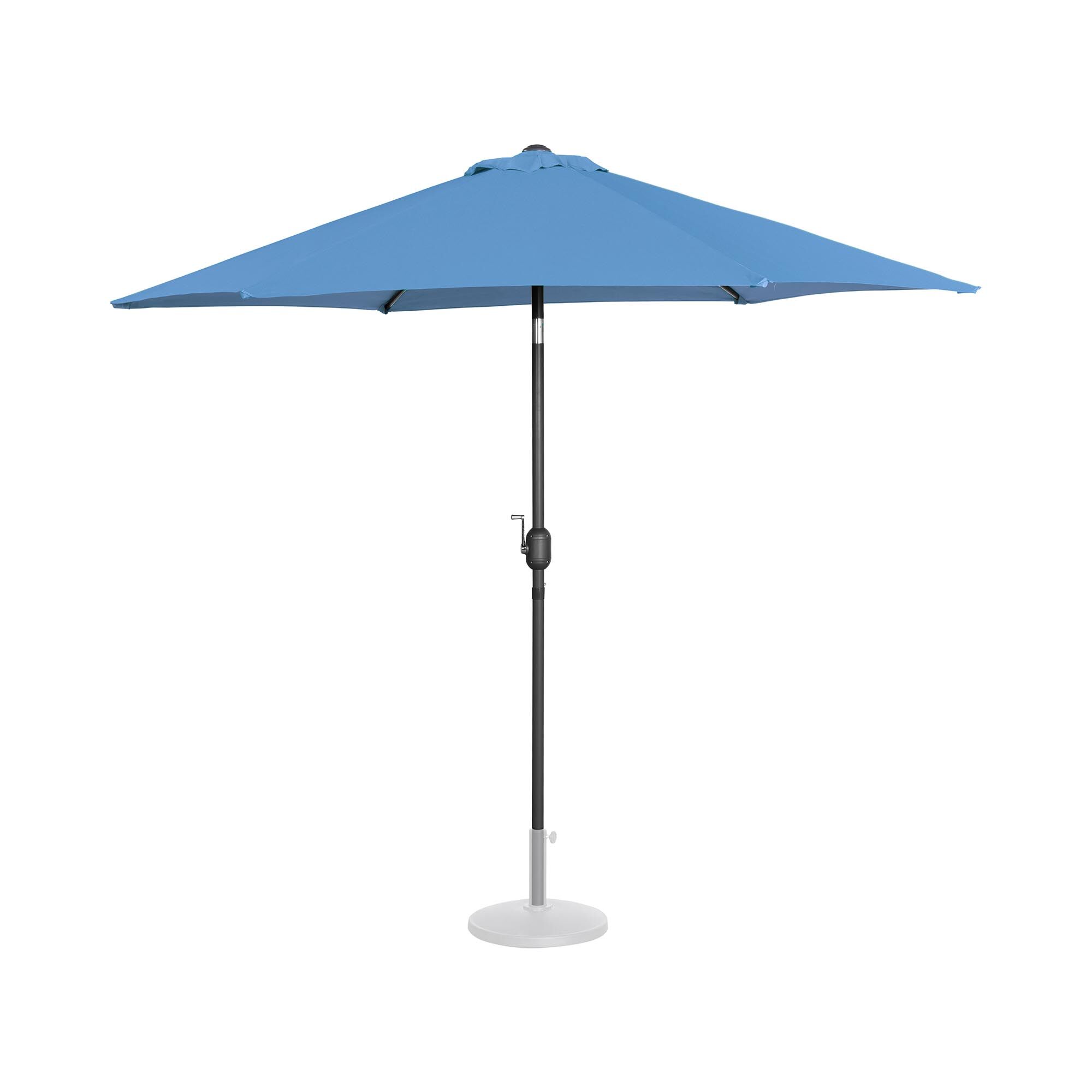 Uniprodo Large Outdoor Umbrella - blue - hexagonal - Ø 270 cm - tiltable UNI_UMBRELLA_R270BL