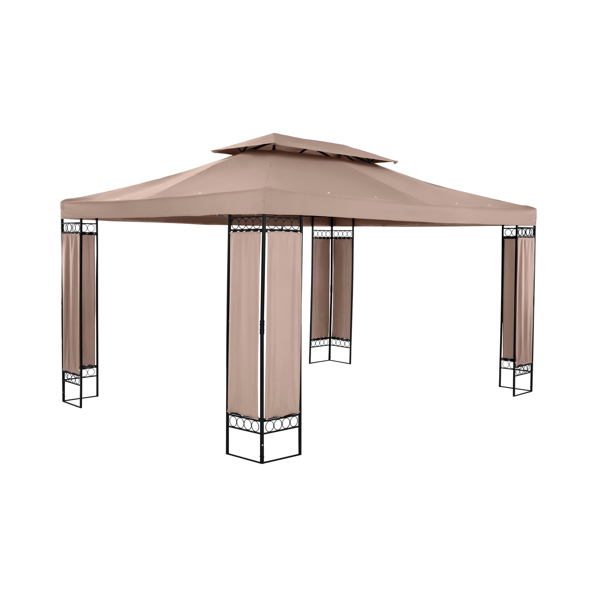 Uniprodo Patio Gazebo - 3 x 4 m - 160 g/m² - beige UNI_PERGOLA_3X4TF_U