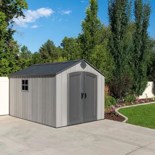 Lifetime 8 ft. W x 12.5 ft. D Apex Plastic Shed Lifetime  - Size: 60cm H x 91cm W