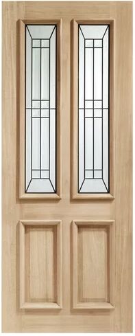 XL Joinery Malton Wood Glazed Front Entry Door Unfinished XL Joinery Door Size: 1981mm H x 838mm W x 44mm D  - Size: 2032mm H x 813mm W x 35mm D