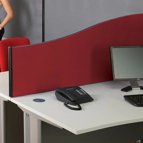 Symple Stuff Desk Privacy Panel Symple Stuff Size: 60cm H x 100cm W x 3cm D, Colour: Dark Wine  - Size: 60cm H x 180cm W x 3cm D