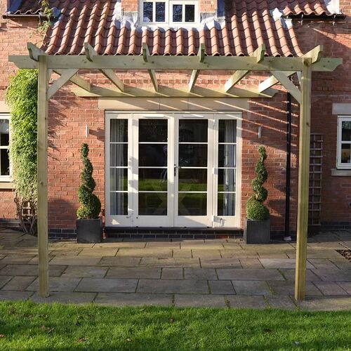 Dakota Fields Pollitt Lean Pergola Dakota Fields Colour: Light Green, Size: 248cm H x 300cm W x 300cm D  - Size: 248cm H x 360cm W x 360cm D