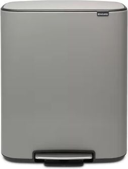 Brabantia Bo Steel 60 Litre Step On Rubbish Bin Brabantia Colour: Concrete Grey  - Size: 14cm H X 38cm W X 49cm D