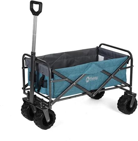 Symple Stuff Lina 107cm H x 59cm W x 98cm D 80kg Hand Truck Trolley Symple Stuff Finish: Blue  - Size: 75cm H X 140cm W X 30cm D