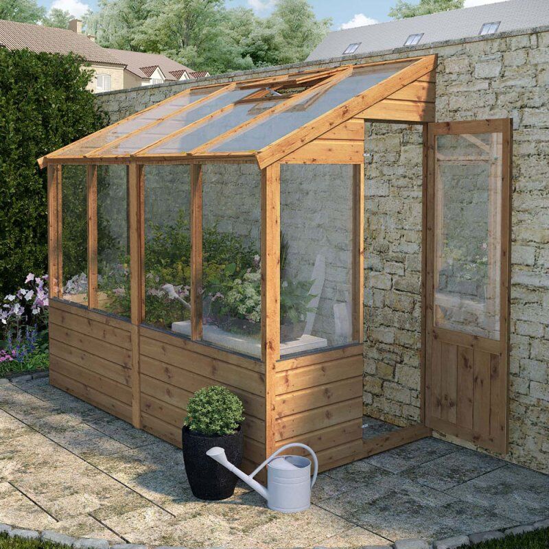 8 x 4 Mercia Evesham Traditional Lean-to Greenhouse